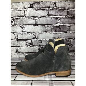 Shoe The Bear Dark Grey Suede Casual Back Zip Heel Boots Women Sz 41EU/10.5M US